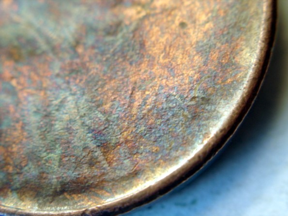 Lincoln-Memorial-Cent--Struck-Through-Die-Cap-Or-Grease?
